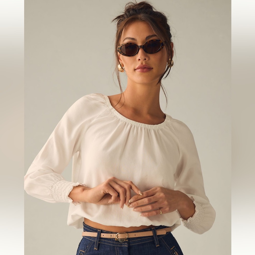 Cloth & Stone long-sleeve scoop neck top - Anthropologie